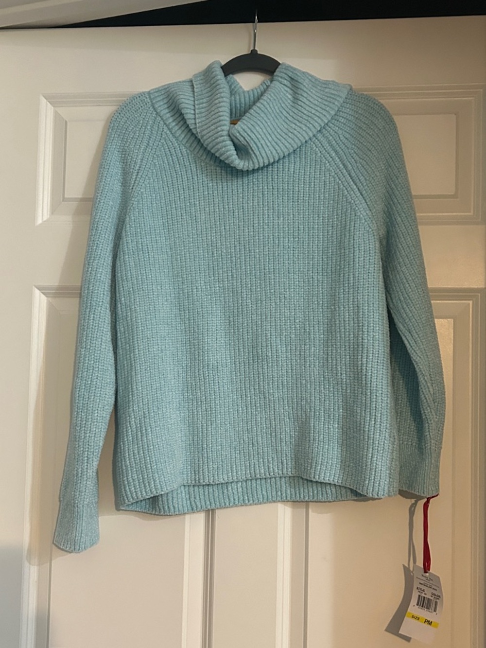 Ruby Rd. Light Blue Cowl Neck Pullover Sweater